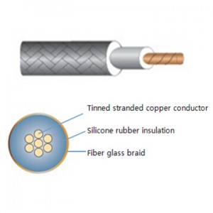 Electrical wire, Silicone Rubber Wire Fiber Glass Braided, high temperature resistant wire, rubber wire, braided silicone rubber wire