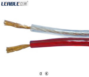 clear speaker cable, transparent cable, two cores paralle cable